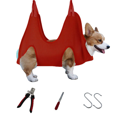 Dog Grooming Hammock,Pet Grooming Harness for Cats and Dogs,4 in 1 Pet Grooming Helper Supplies Kit, Come with Nail Clippers/Trimmer, Nail File, Great for Pet Care at Home